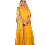 Mango Yellow Aari Sequins Work Rajputi Poshak | Zari Work on Bamber Satin | Jaipurio Designer Collection